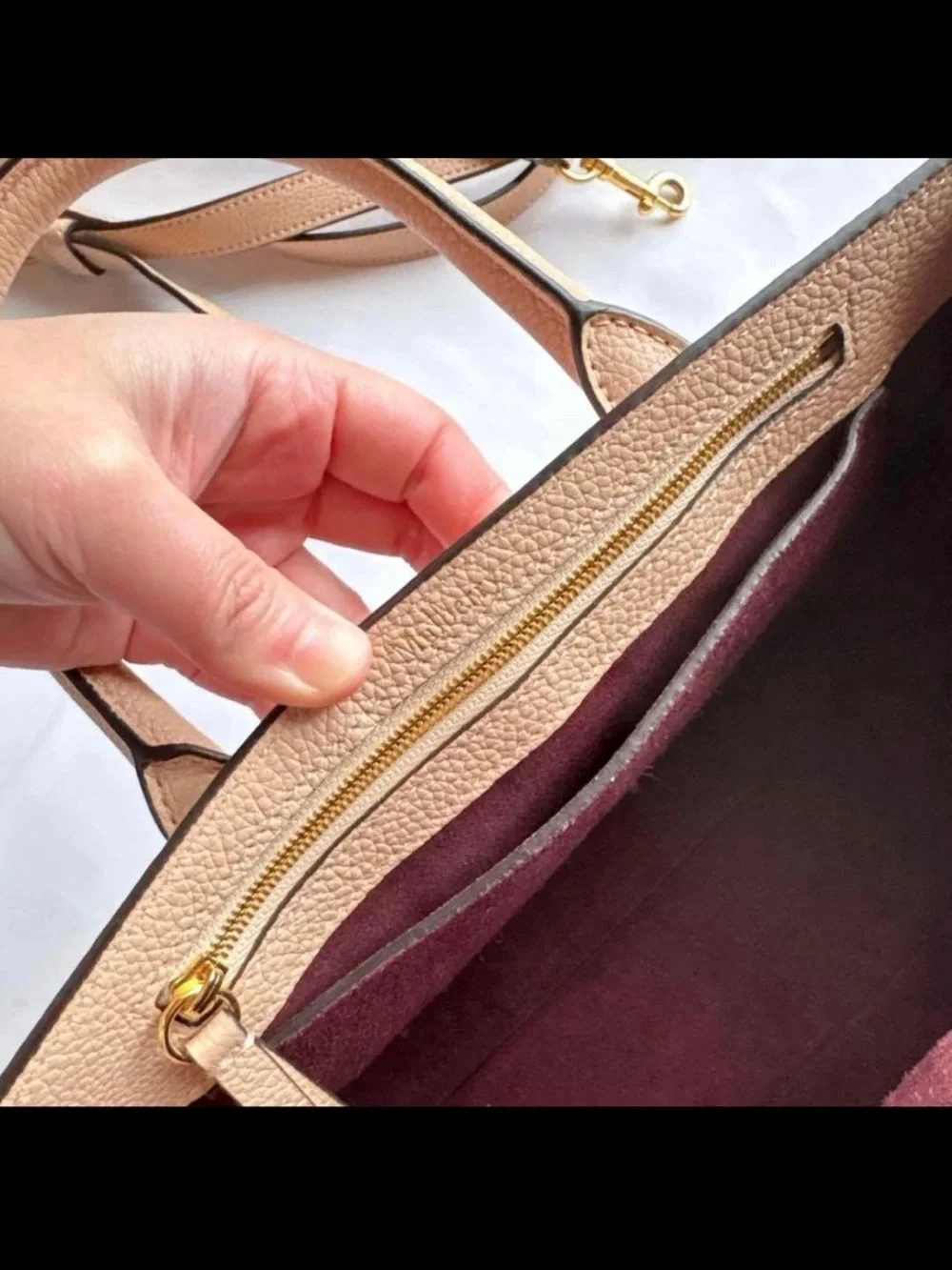 Mulberry Pale Pink Pebbled Leather Satchel with Gold Hardware